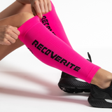 Pink Knit Calf Compression Sleeves