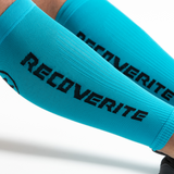 Blue Knit Calf Compression Sleeves