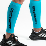 Blue Knit Calf Compression Sleeves