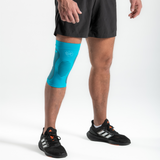 Blue Knit Knee Compression Sleeves with Ice/Heat Gel Capsules