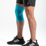 Blue Knit Knee Compression Sleeves with Ice/Heat Gel Capsules